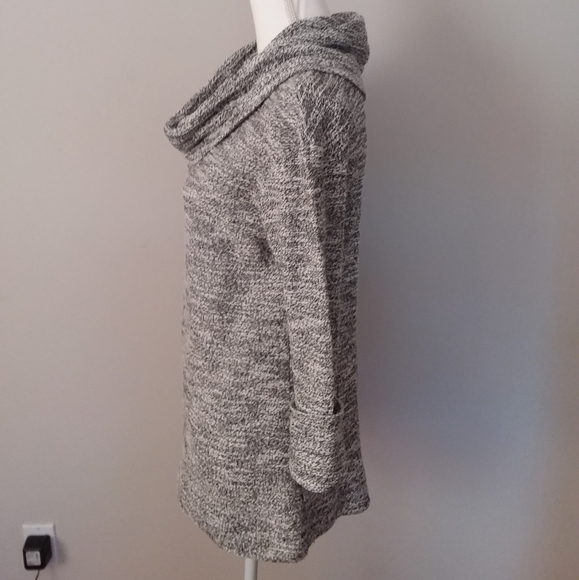 Merona Black and White Bulkie Marbled Sweater w/Large Cowl Collar - Picture 8 of 13